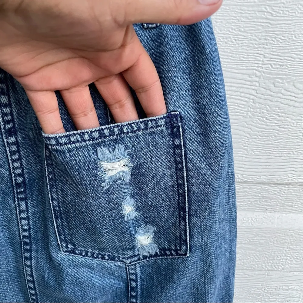 Public School Womens Skort Denim Mini Pencil Distressed Pockets Zip Size Small Blue - Image 6