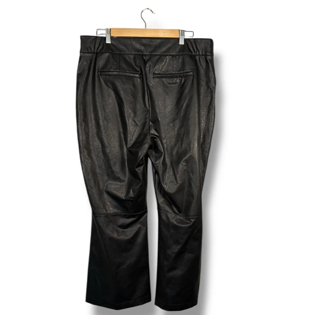 Spanx Leather‎ Like Cropped Kick Flare Pants Black Size Large Petite - Image 4