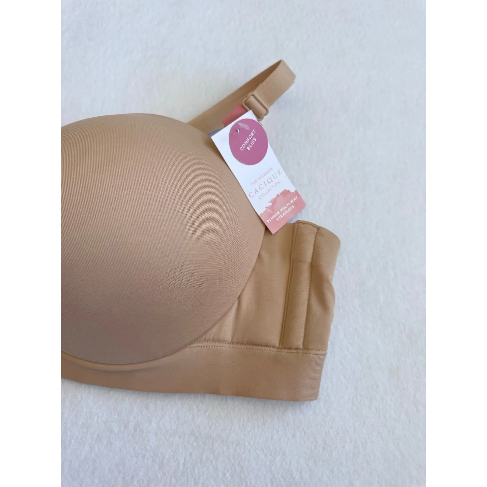 Cacique Nude Strapless Plunge Bra 44B NWT Comfort Bliss Multi-Way $58 MSRP - Image 11