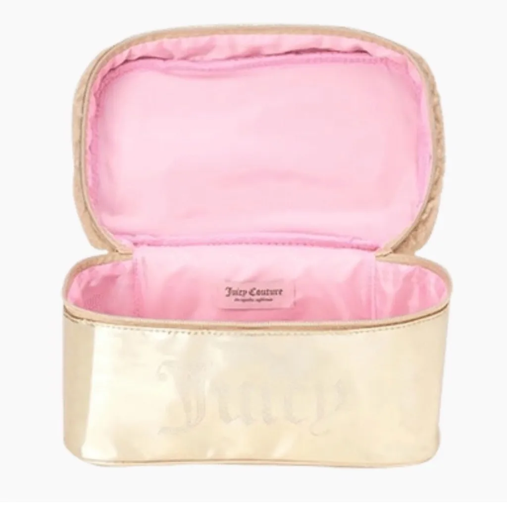JUICY COUTURE SHERPA LOGO METALLIC TRAIN CASE WITH TOILETRY BOTTLE - Image 2