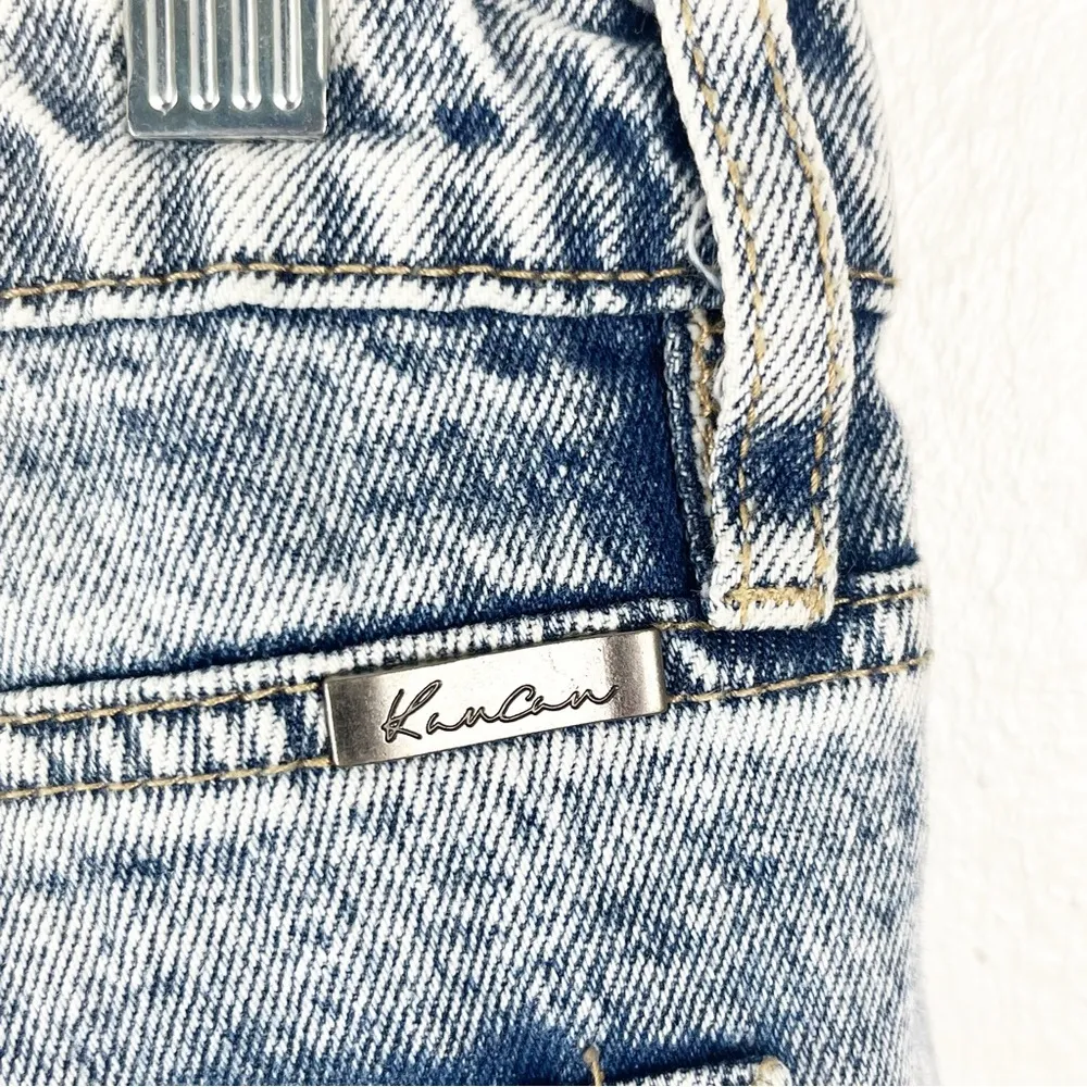 KANCAN Stone Washed Intentionally Ripped Distressed High Rise Mom Jeans Size 27 Blue - Image 9