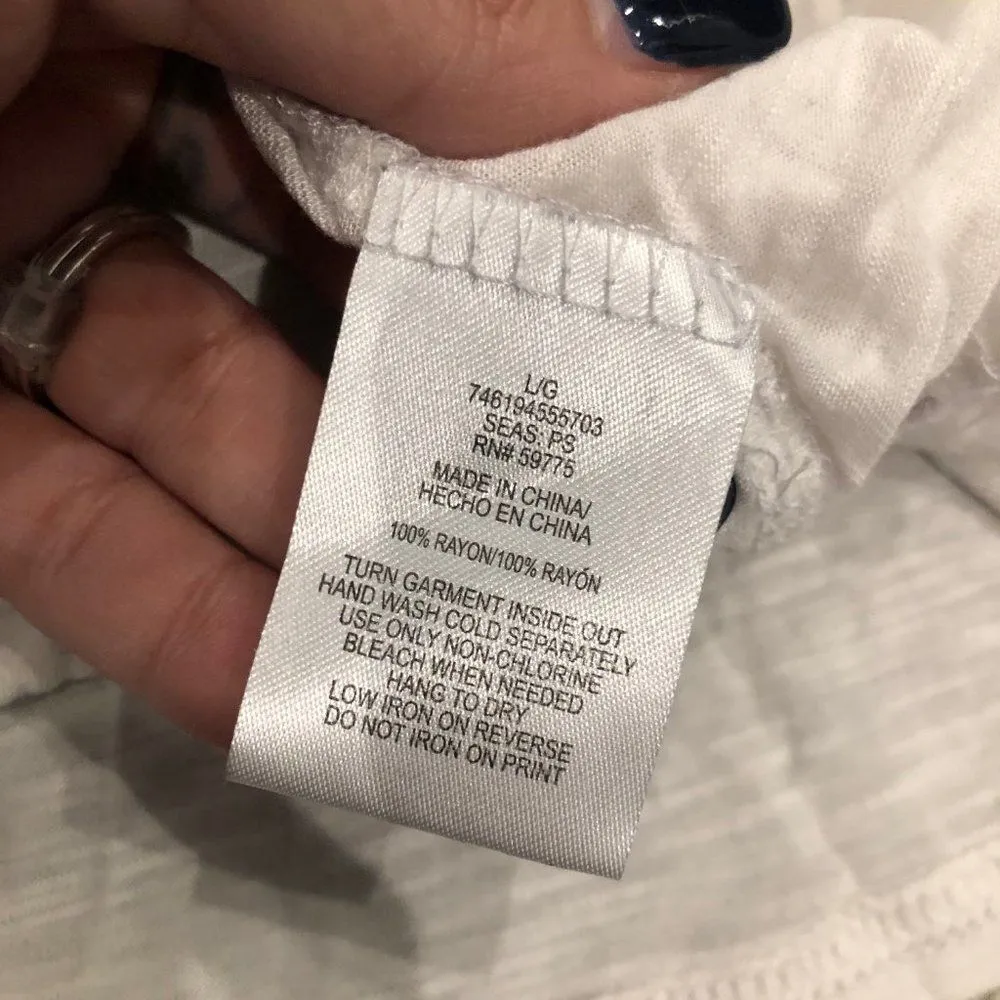 Seventeen Love Life White w/ Floral Womens Large Tank Top Sleeveless Round Neck - Image 4