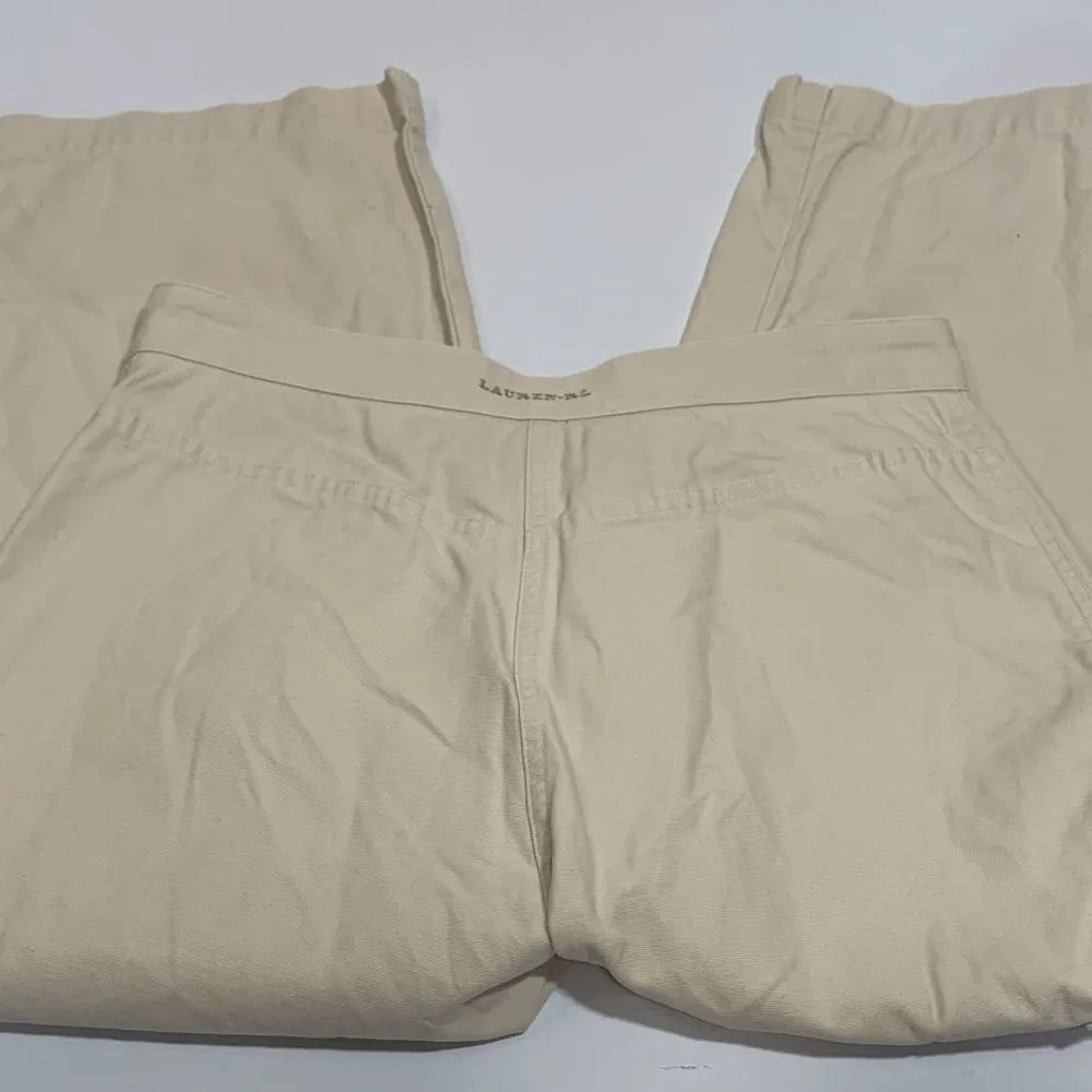 Lauren by Ralph Lauren womens Cargo Pants Cream Size 8 - Image 2