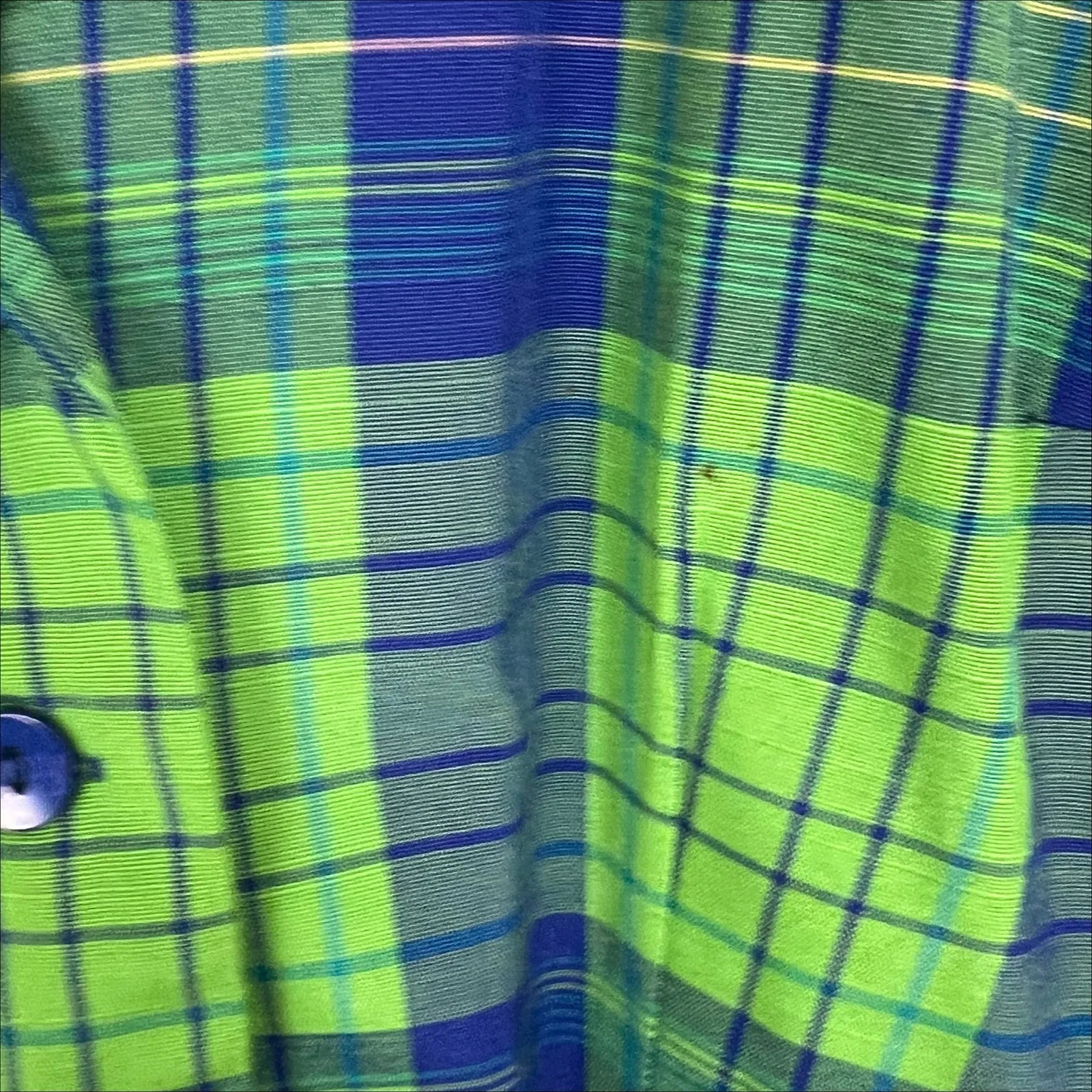 Vintage Sag Harbor Blue and Green Plaid Shirt Jacket Shacket Size 6 Petite - Image 7