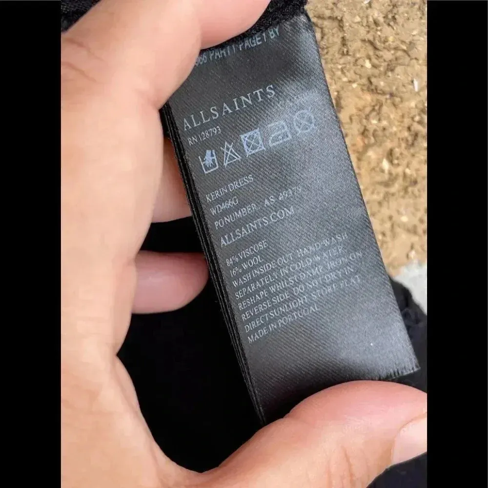 AllSaints Black Jersey Casual Dress medium - Image 3