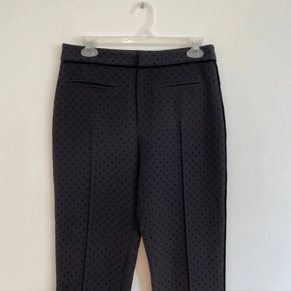 NEW NWT TANYA TAYLOR Swiss Dot Crepe Cropped Pants Black Polka Dot Tapered Crop - Image 6