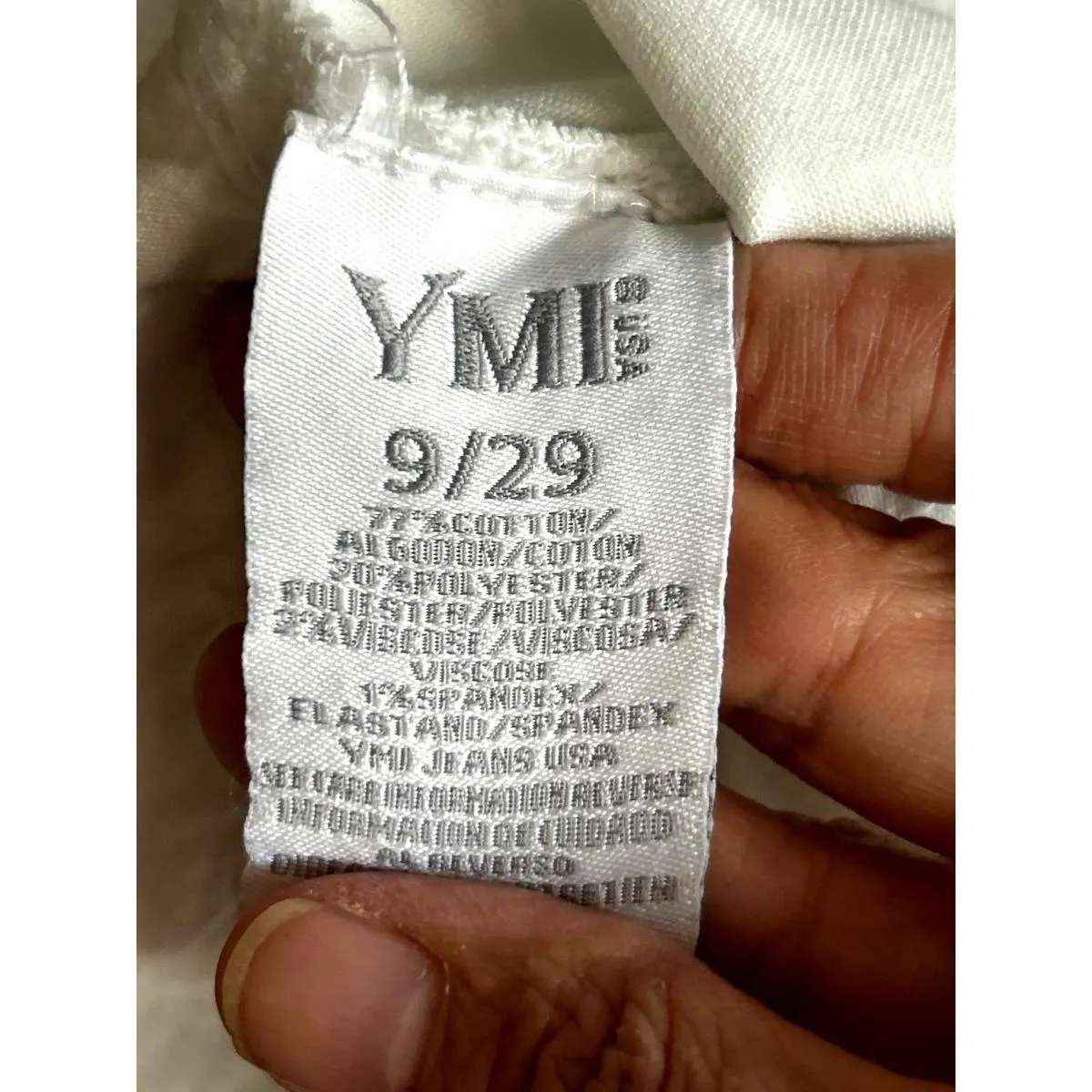 NWT YMI Juniors Overalls Size 9 White Denim Shortalls Distressed Raw Hem Cottage - Image 5