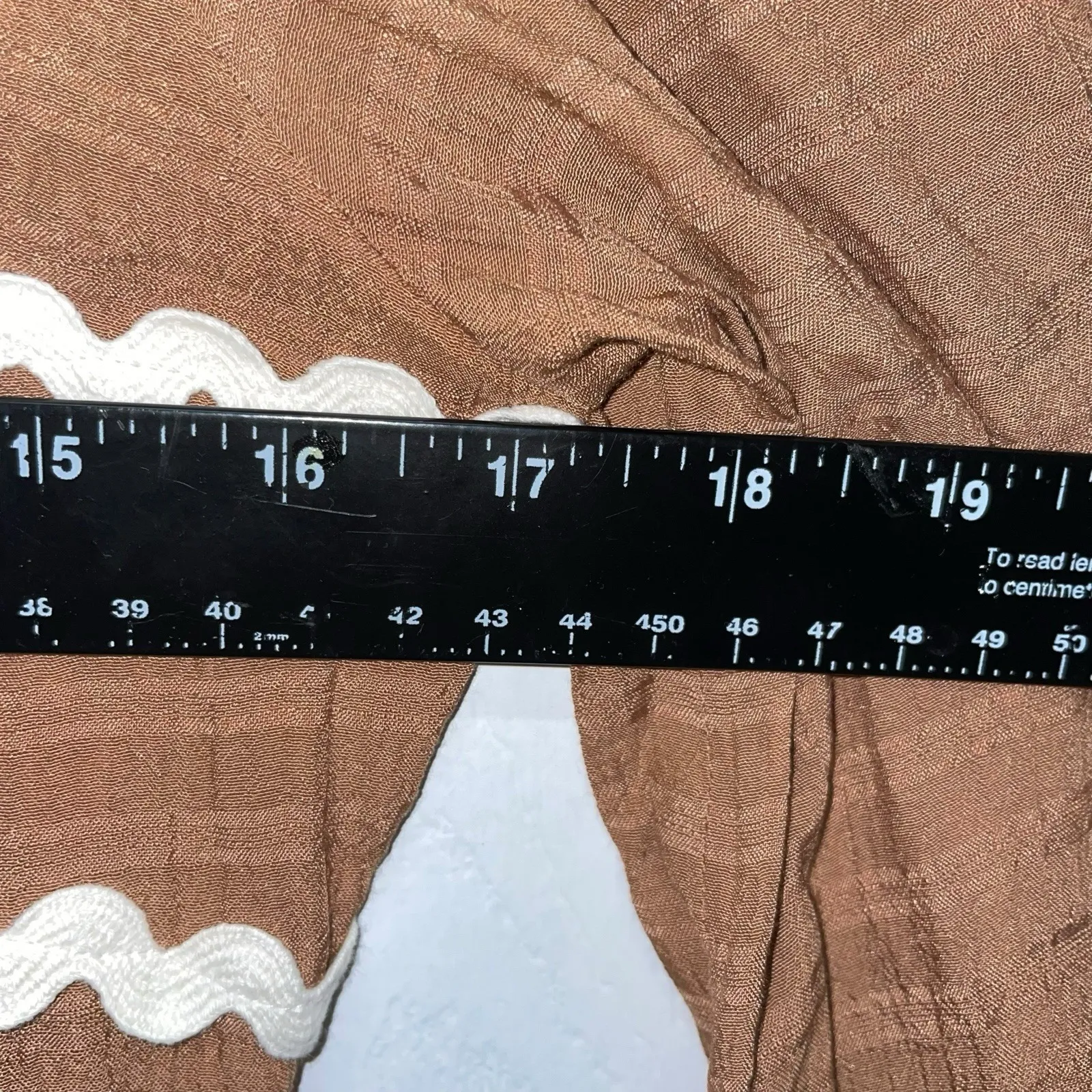 Lalavon Brown Long Sleeve Maxi Dress L Boho Peasant Cottagecore Rickrack Trim Size L - Image 3