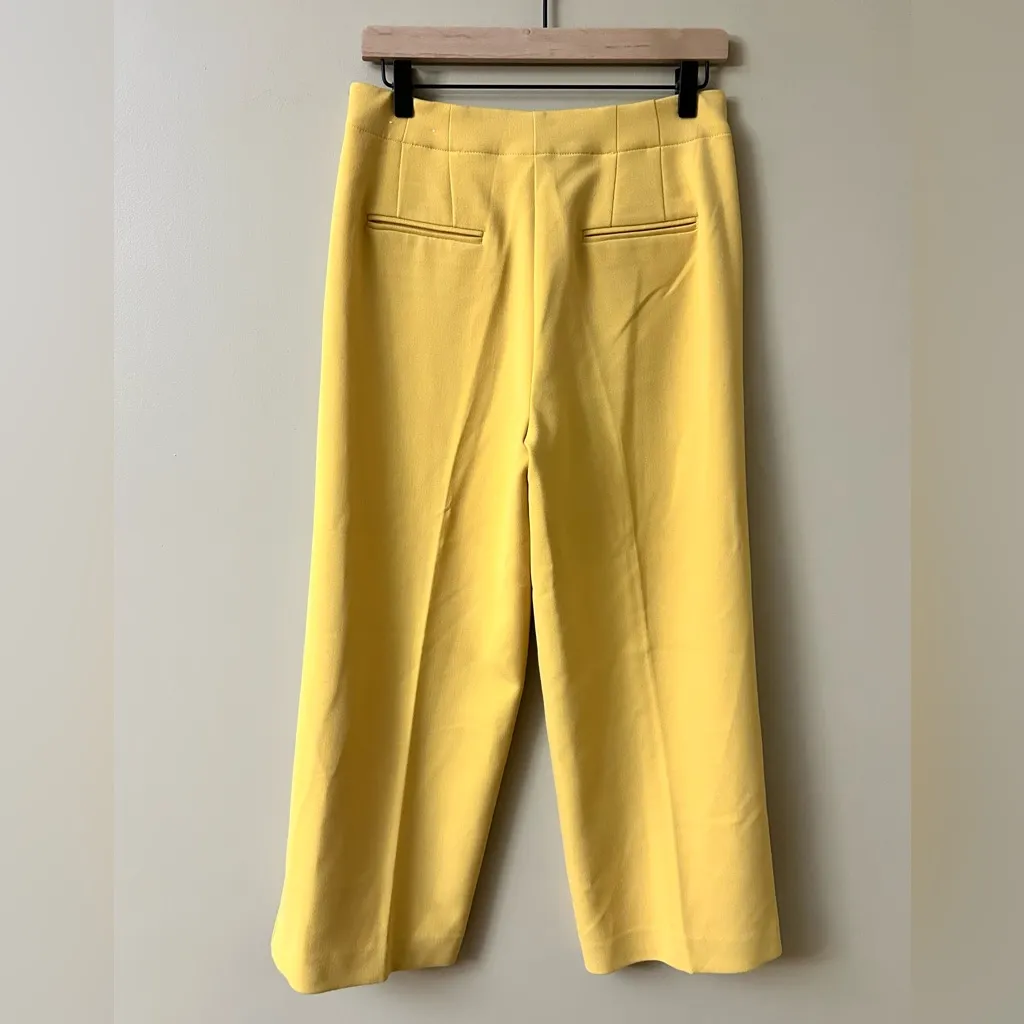 NWOT Ann Taylor The Kate Wide Leg Crop Pant Yellow Size 4 Office Prep - Image 5