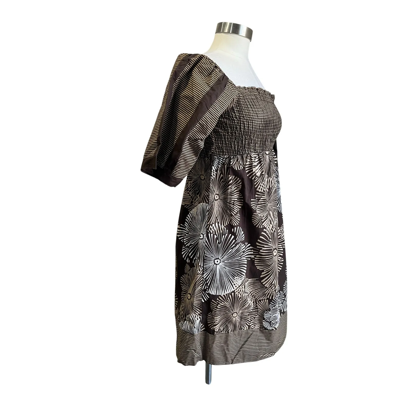 Y2K Charlotte Russe Smocked Babydoll Dress Cottagecore Square Neck Size S - Image 3