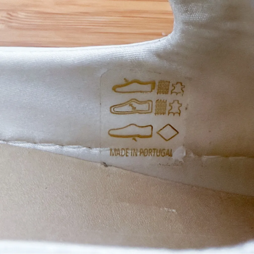 Jenni Kayne White Canvas Leather Trim Slip On Mule Open Back Shoes 41 11 *NO BOX - Image 9