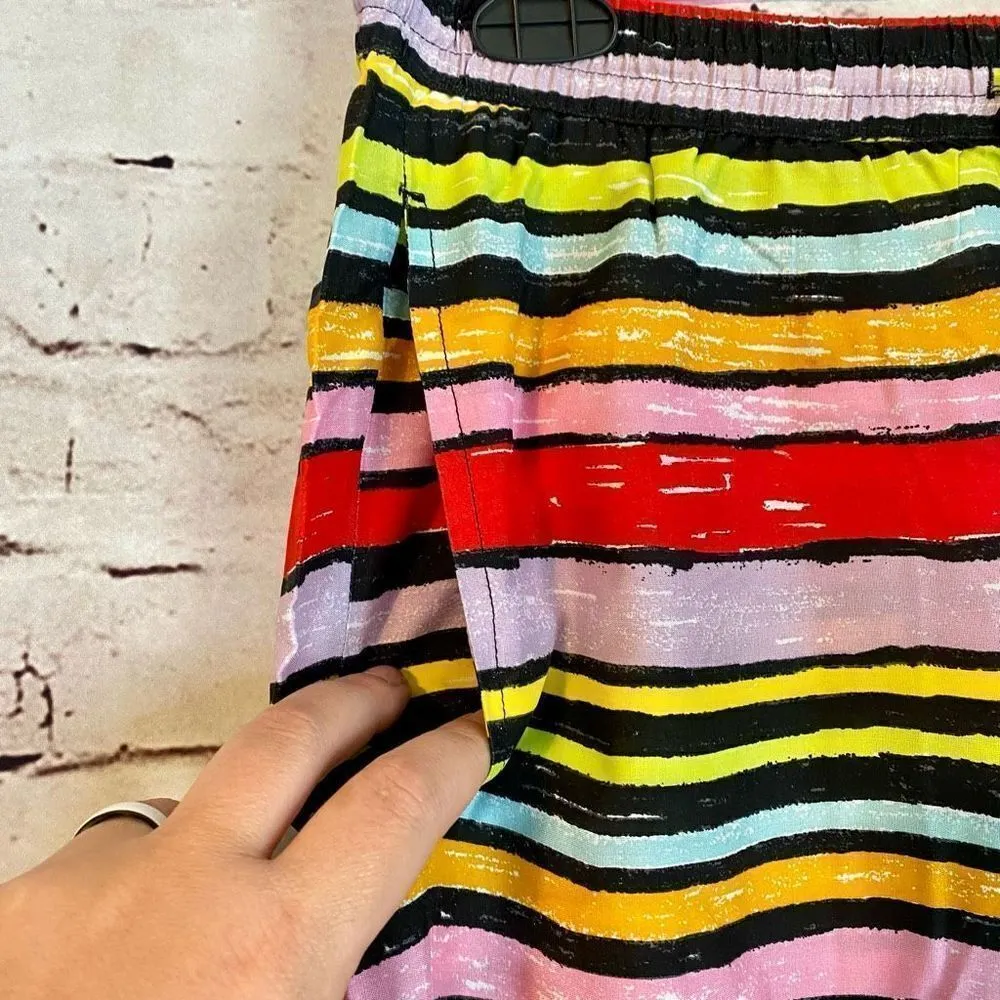 BP Womens Multicolor Chalk Pocket Striped Elastic Waist Wide Leg Lounge Pants XS - Image 3