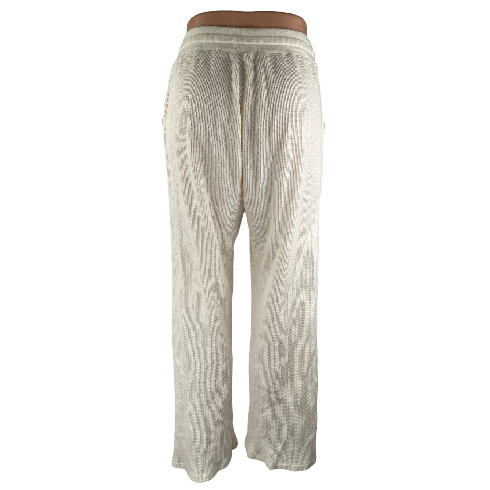Aritzia Tna Womens White High Rize Palazzo Wide Leg Beach Lounge Trouser Pants S - Image 2