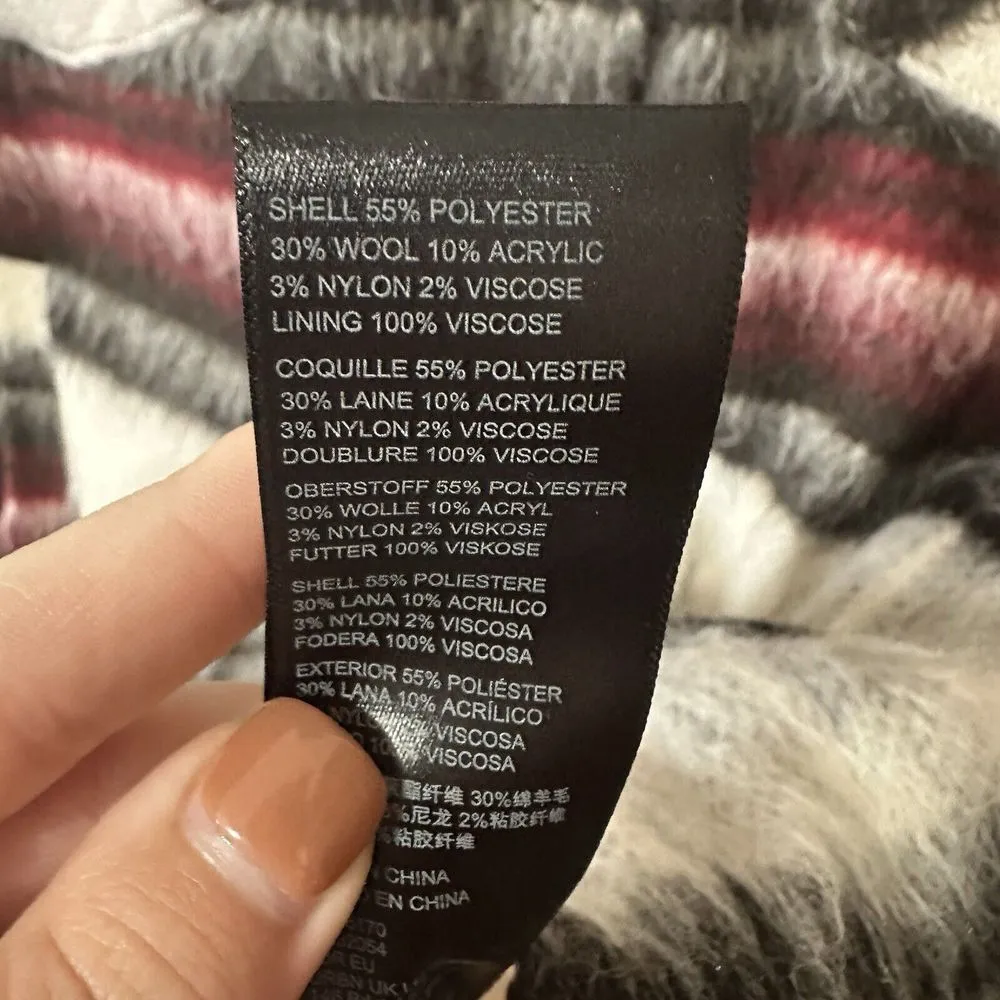 We the Free People Vienna Shirt Jacket Brushed Wool Shacket Plaid Aztec Sz Large - Image 5