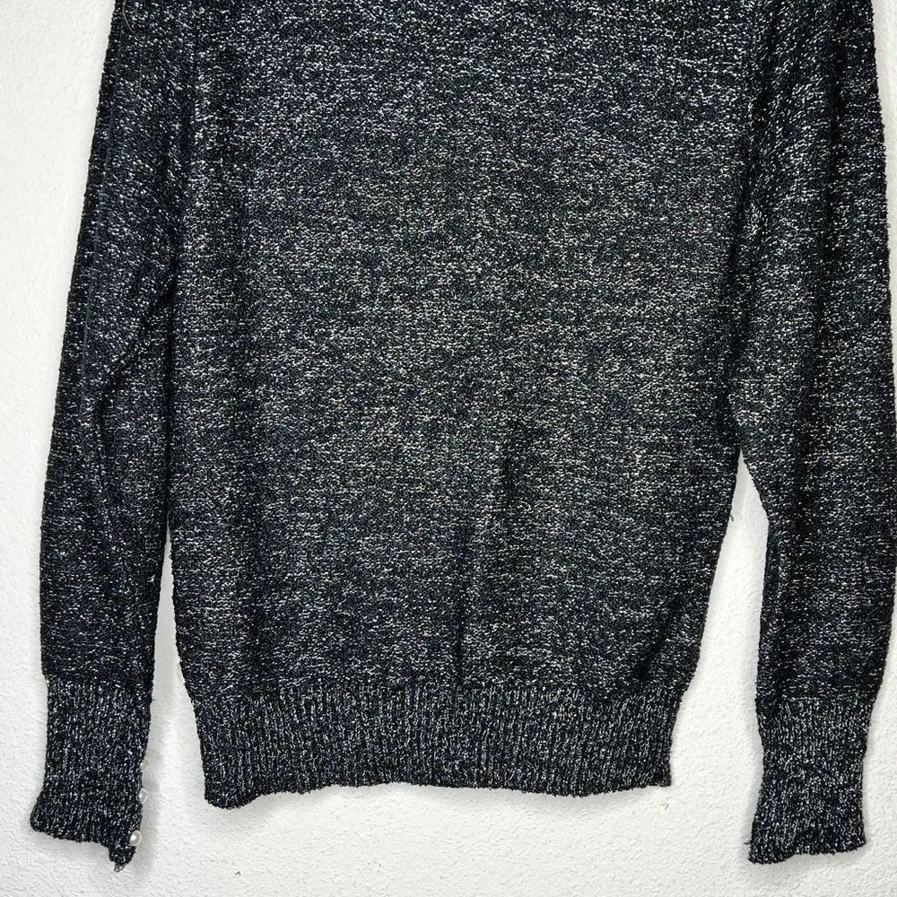 Vintage Gitano Metallic‎ Sweater Black Size M - Image 4