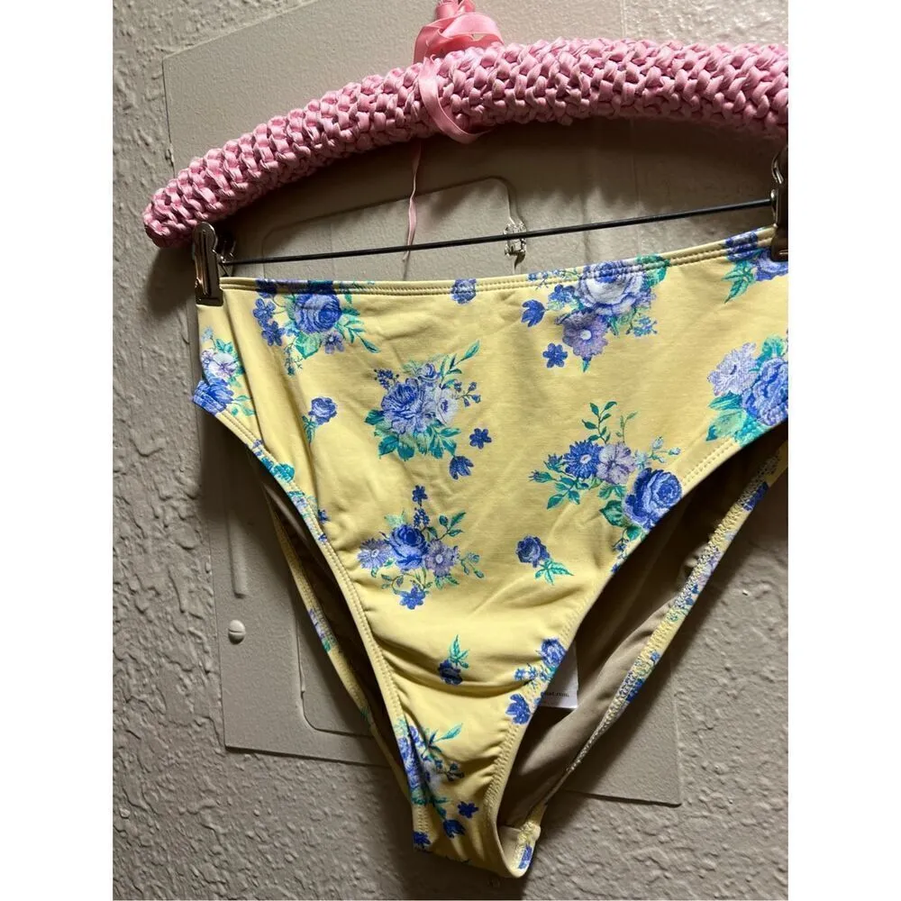 WeWoreWhat Golden Hour Floral High Rise Bikini Bottom Woman’s Size Medium NEW Ye - Image 2