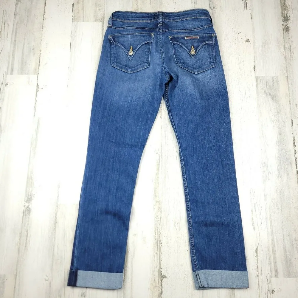 Hudson Jeans Women's Bacara Straight Flood Cuff Cropped Blue Size 25 (27X26)EUC - Image 2