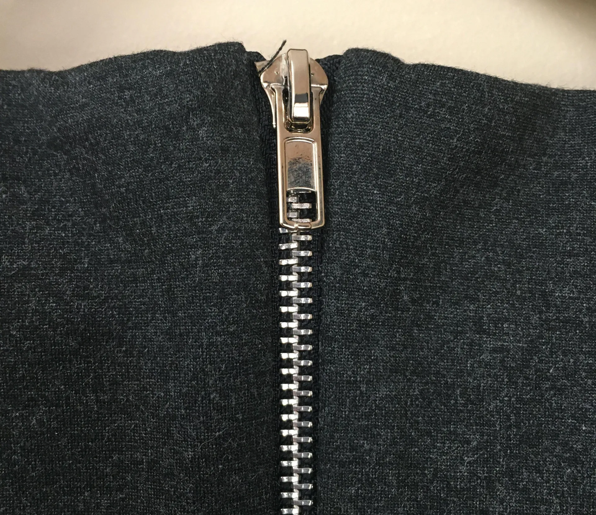 Charcoal Gray Back Zip Crop Top Small - Image 3