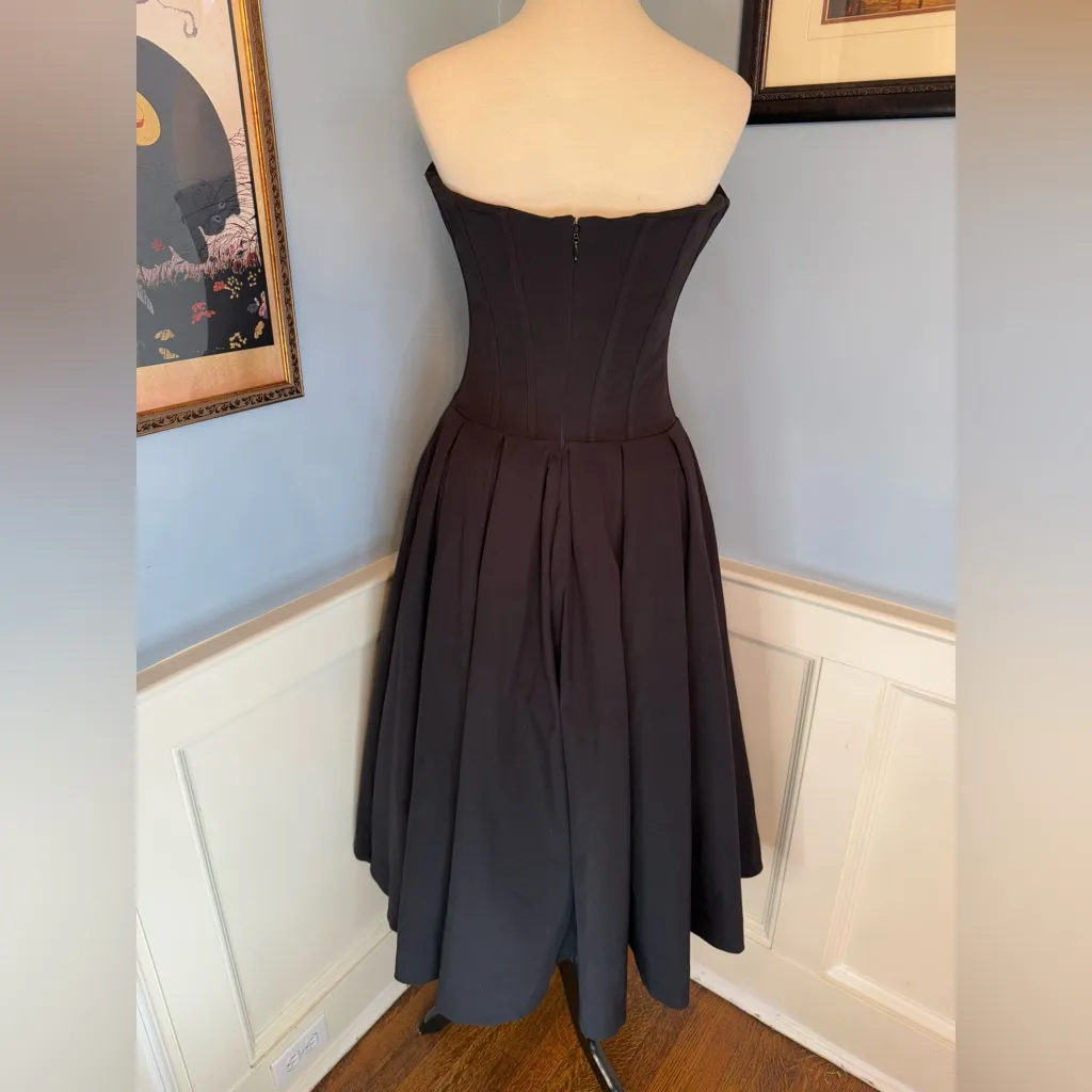 House of CB Lady Strapless Midi Dress in Black sz L - Image 6