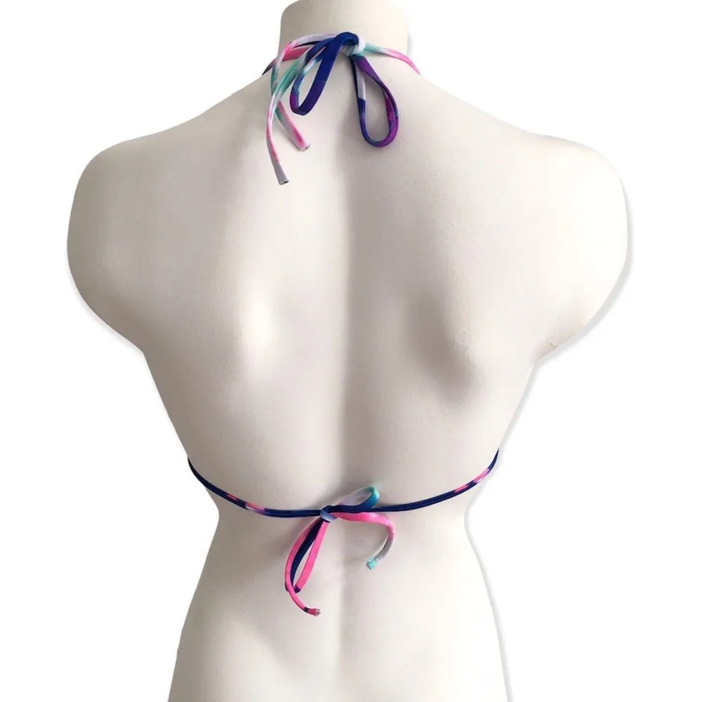 🔃Tie Dye Print String Bikini Swimsuit Top Pink Size XS - Image 3