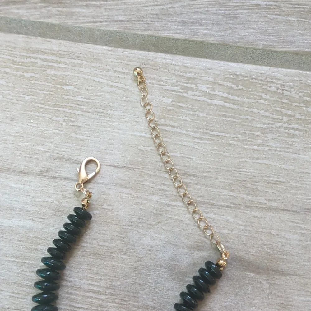 3 Piece Green Beaded Statement Necklace and Earring Set - Image 5