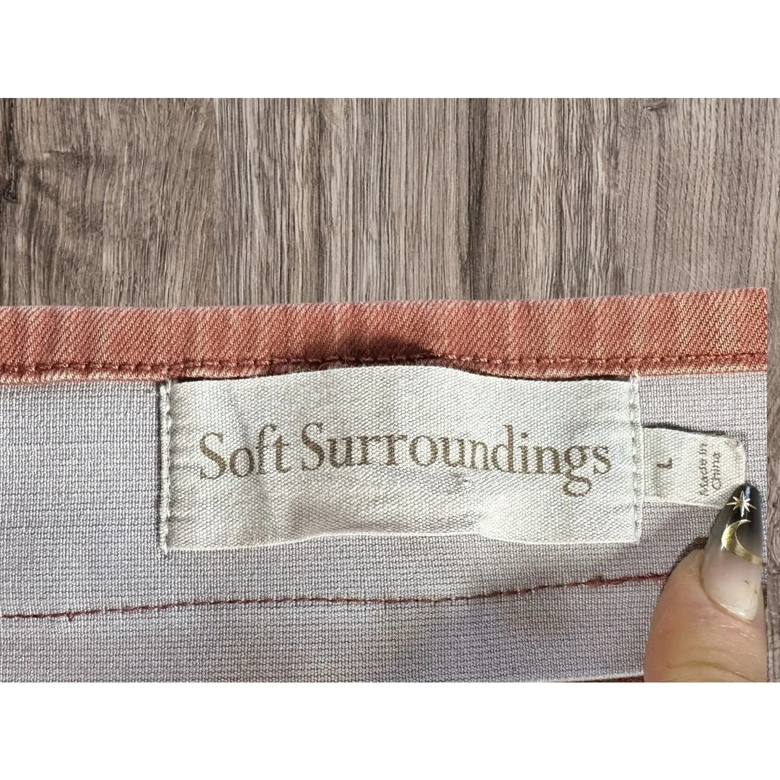 Soft Surroundings The Ultimate Pull On Denim Stretch Jeans Womens L Rust Brown - Image 4