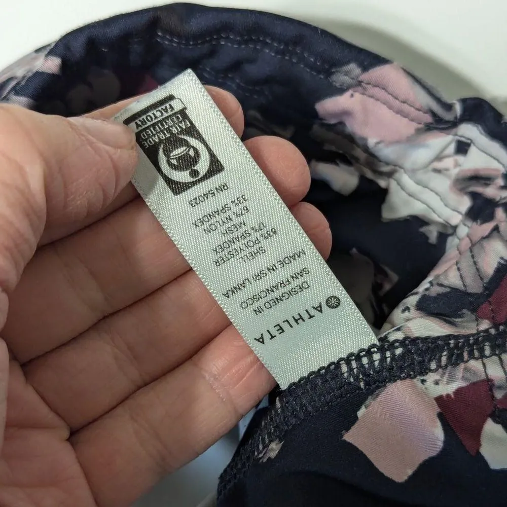 Athleta Challenge Bloom 7/8 Tights High Rise Leggings Blue White Floral Womens - Image 6