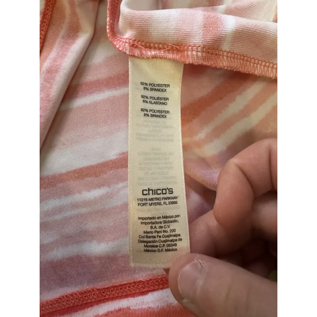 Chicos Zenergy Golf Polo Shirt Women Size 0 Short Sleeve Stretch Buttons Active Orange - Image 7