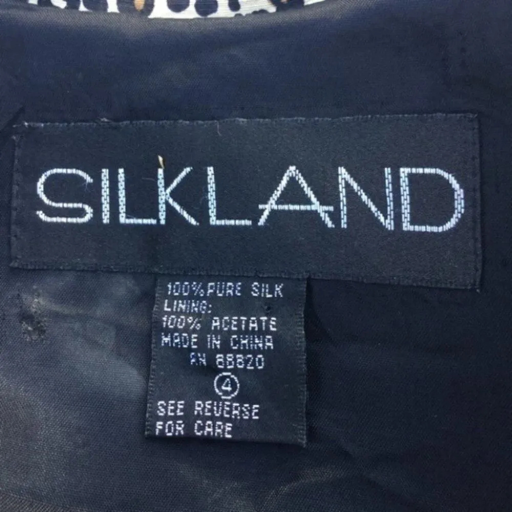 Silk Land Silk Pure Cheetah Print Button Top Size 4 100% Silk Animal Print Sassy Tan - Image 3