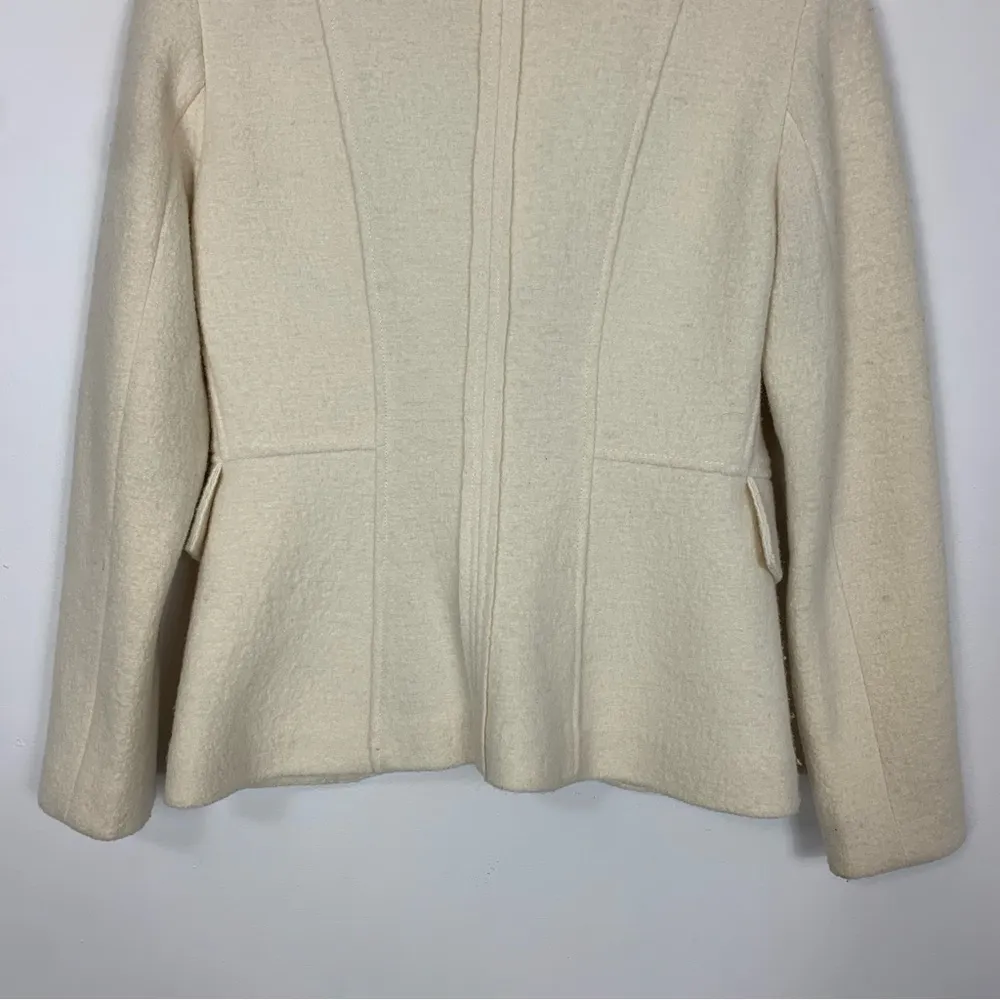Cache  Boiled Wool Cream Jacket Size Small - Image 9