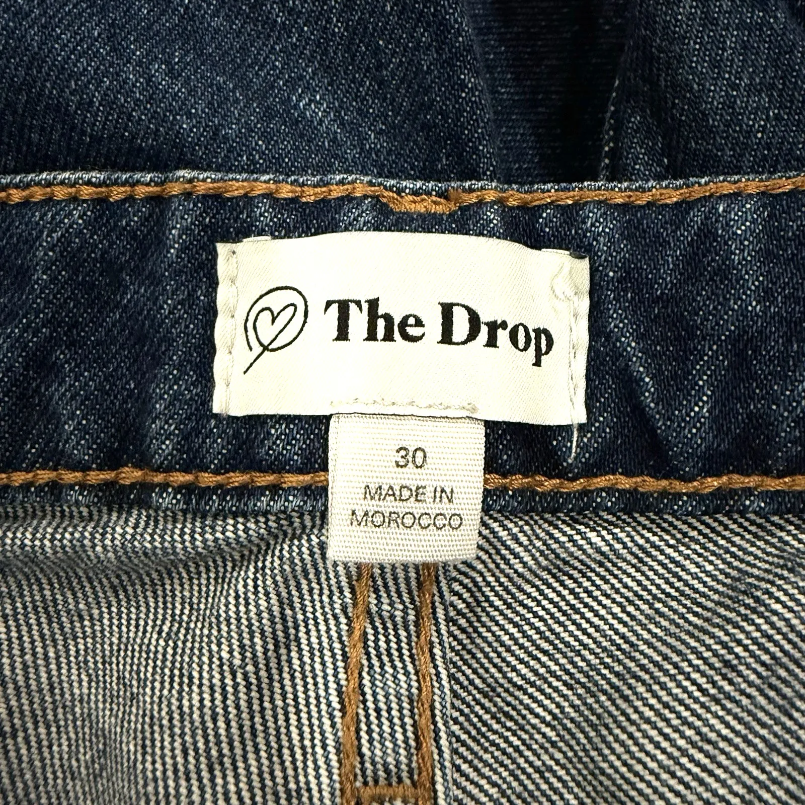 The Drop Ripped Knee High Waist Mom Jeans Women 30 10 Luca Dark Wash Distressed Blue - Image 3