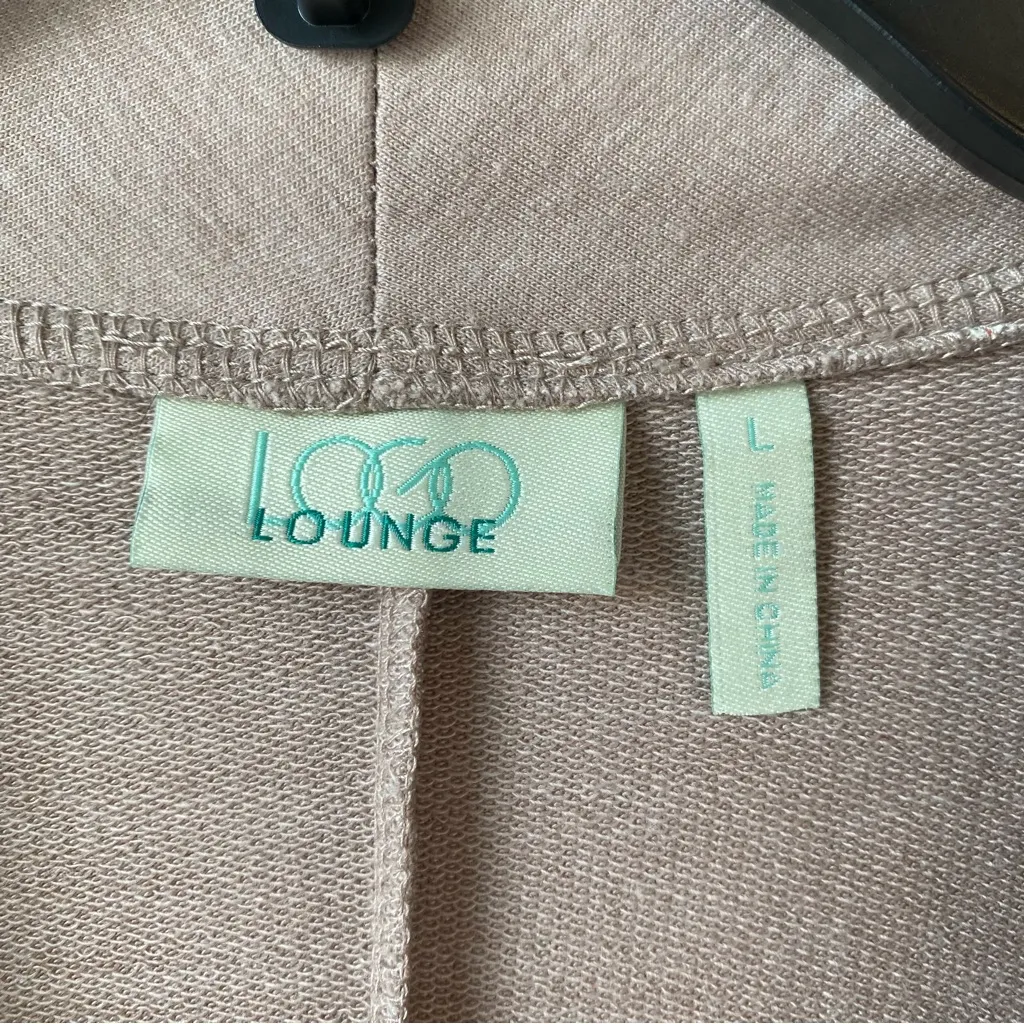 LOGO Lounge Faux Suede Hem Open Front Cardigan Taupe Beige L‎ - Image 2