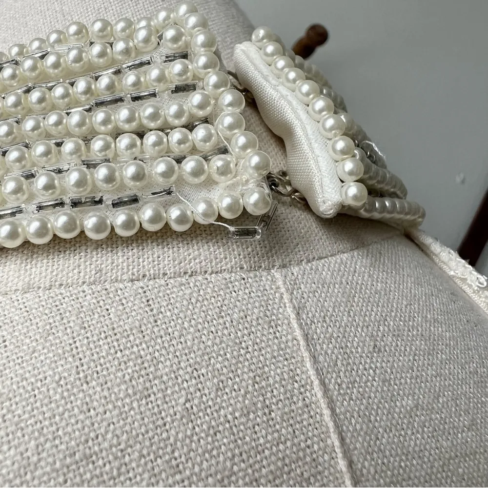 1980s Wide Leg Lace & Chiffon Ivory Jumpsuit White - Image 17