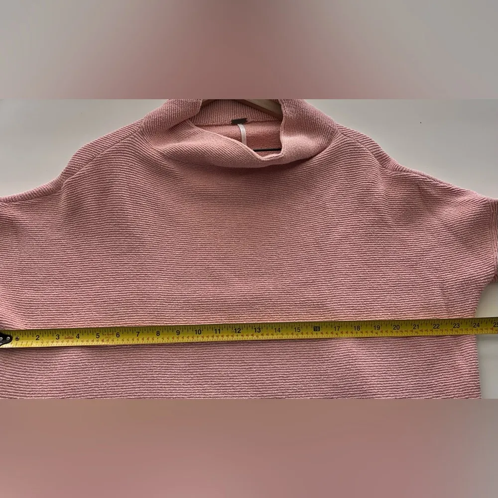 Free People Ottoman tunic Sweater Pink Slouchy ribbed long sleeve oversized S - Image 7