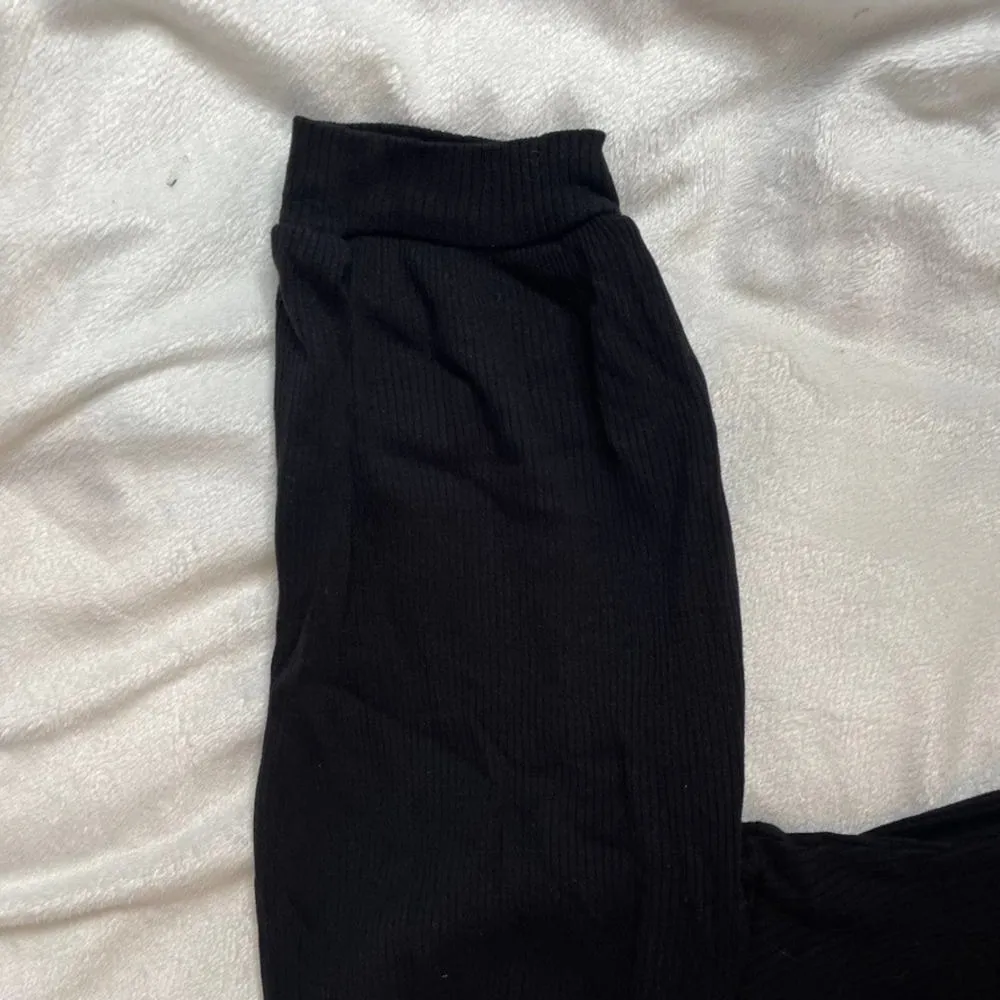 WHO WEAR WHAT WHEN WHERE Black Ribbed Mock‎ Neck 3/4 Sleeve Blouse Top XS - Image 3