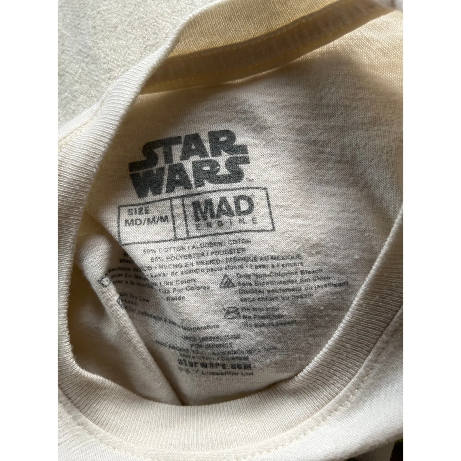 Star Wars  Cream Grogu Short Sleeve Shirt Women's Size Medium - Image 5