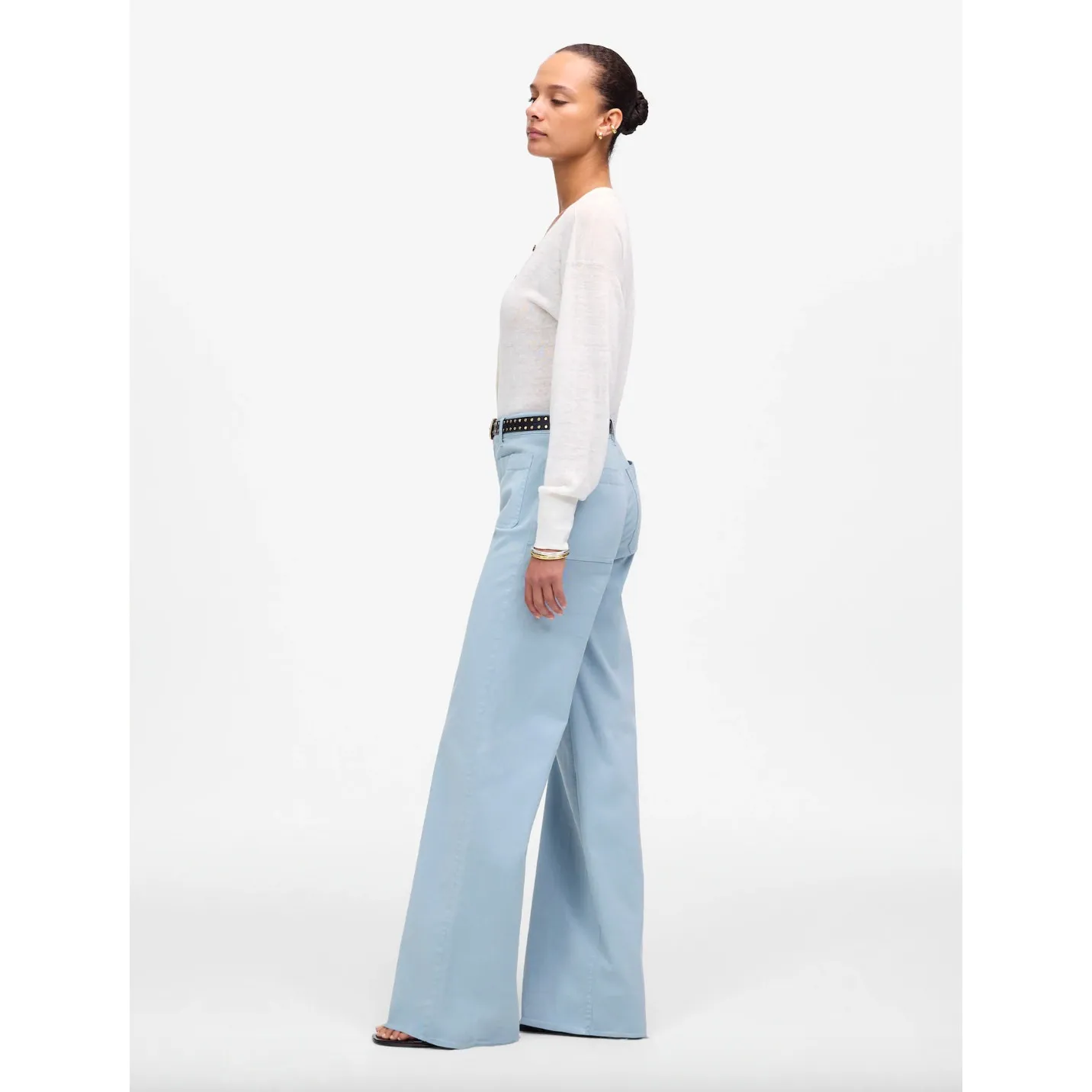 Madewell The Emmett Wide Leg Pant Patch Pocket Blue Horizon High Rise US 26 NWT - Image 3
