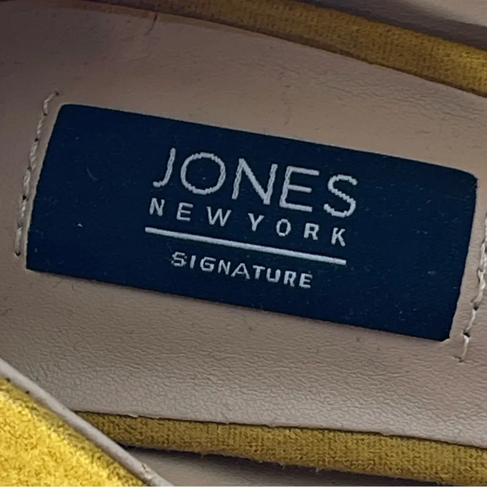 Jones New York Mustard Vegan Suede Chunky Metallic Heel Pumps Size 6 - Image 11