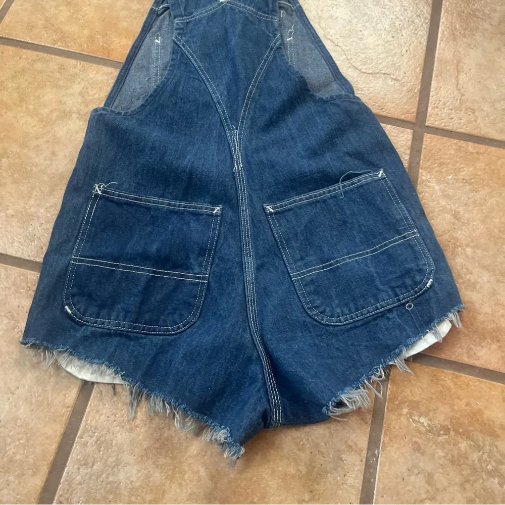 vintage carhart denim cut off shortalls  size M - Image 6