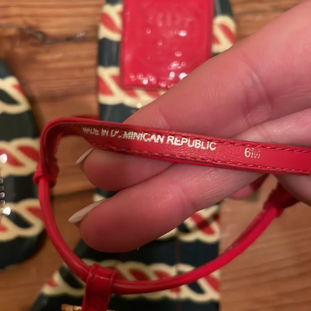 Tory Burch Patent Leather Emmy Sandals Nautical - Image 6