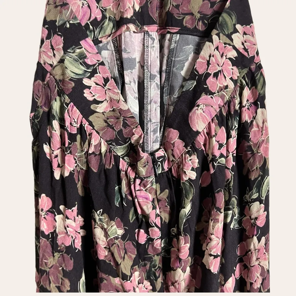 Yumi Kim Black Pink Purple Floral Print V-Neck Sleeveless Jumpsuit Size Small - Image 10