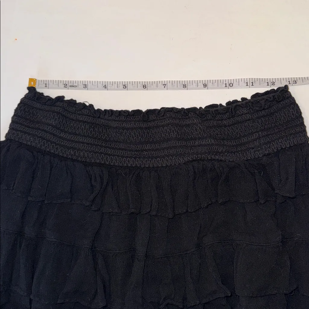 Mustard Seed Smocked Waist Tiered Ruffled Skirt, Size Medium - Image 4