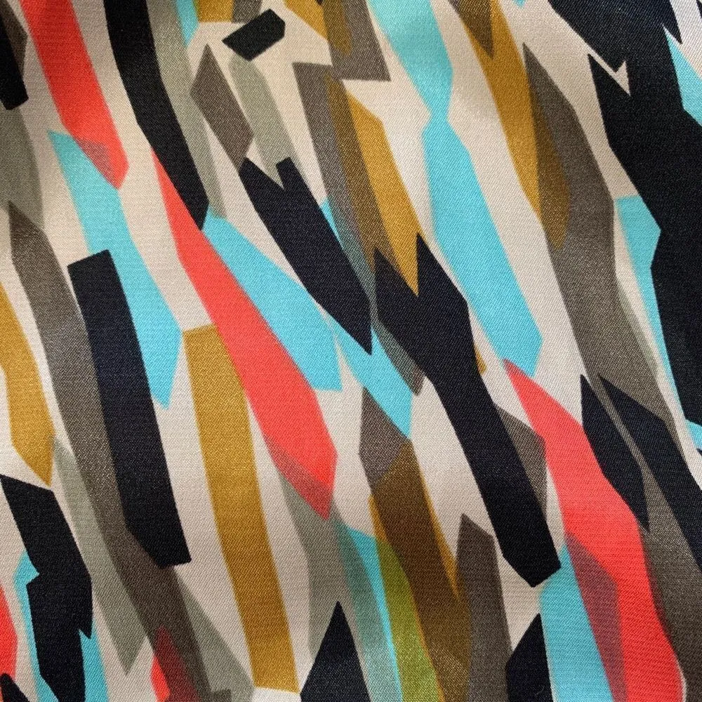 Vertigo Paris Dress Abstract Multicolored Art To Wear Sleeveless Ruched Sheath - Image 11