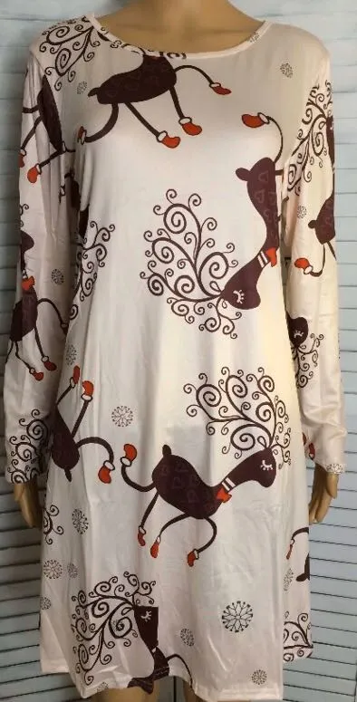 White Elk Christmas Dress Purple Size L - Image 2