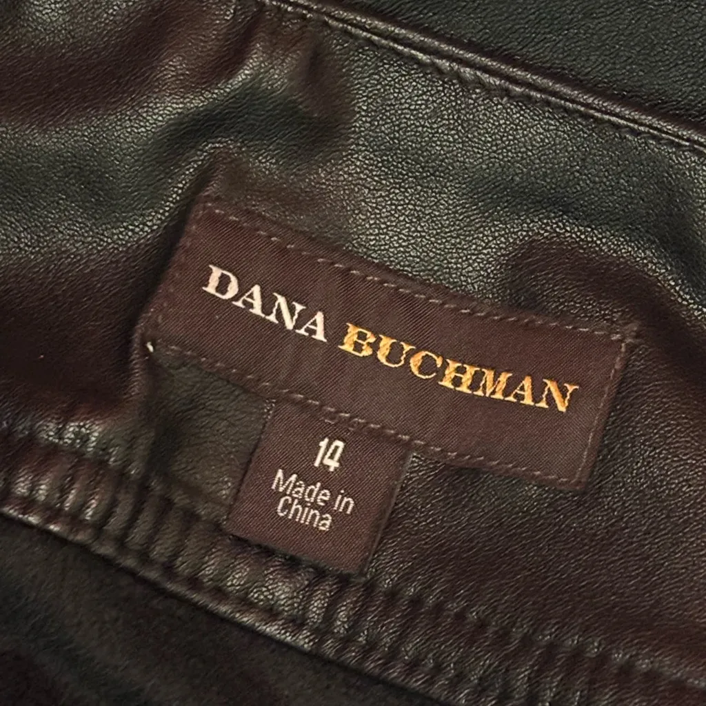 Dana Buchman Black Leather Pencil Skirt - Image 2