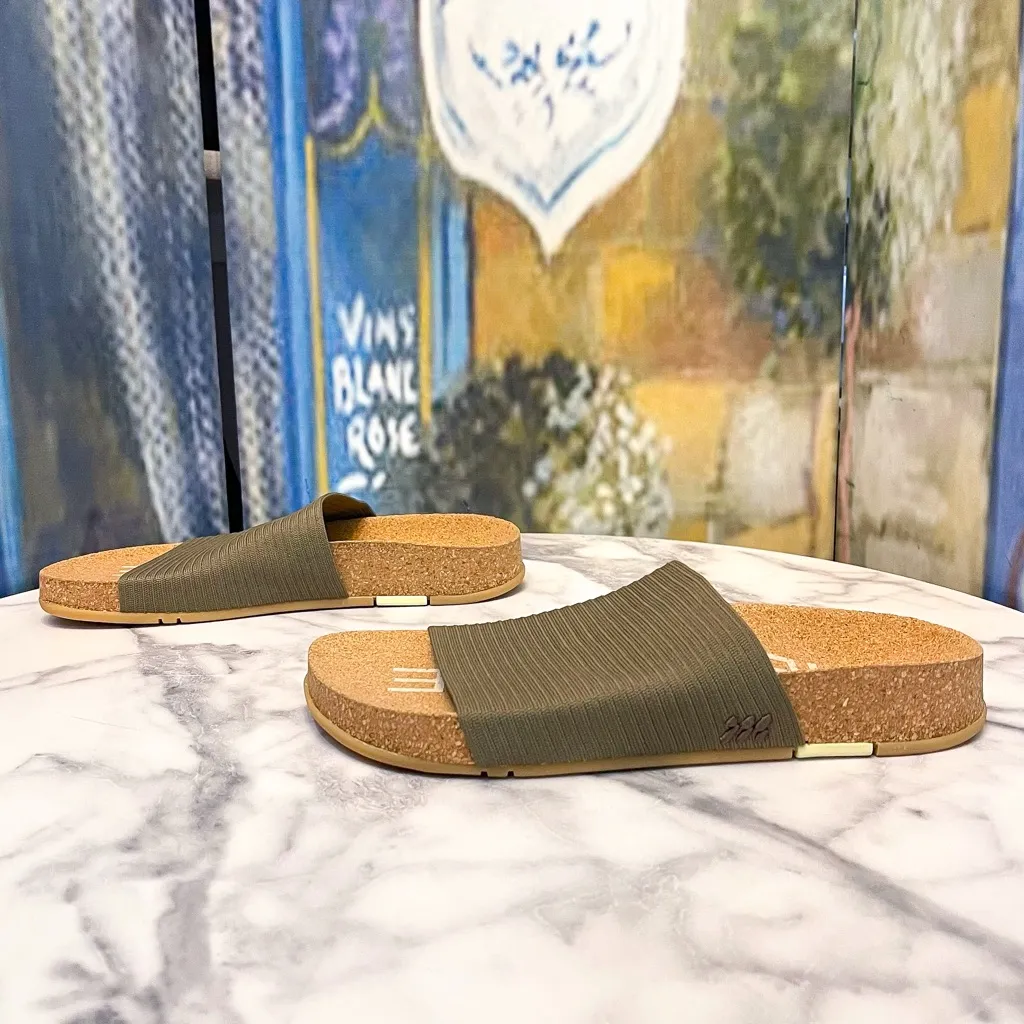 Message Shaw Ripple Slide Vegan Ripple Strap Stone Beige EU 37 EUC Tan Size 6 - Image 2