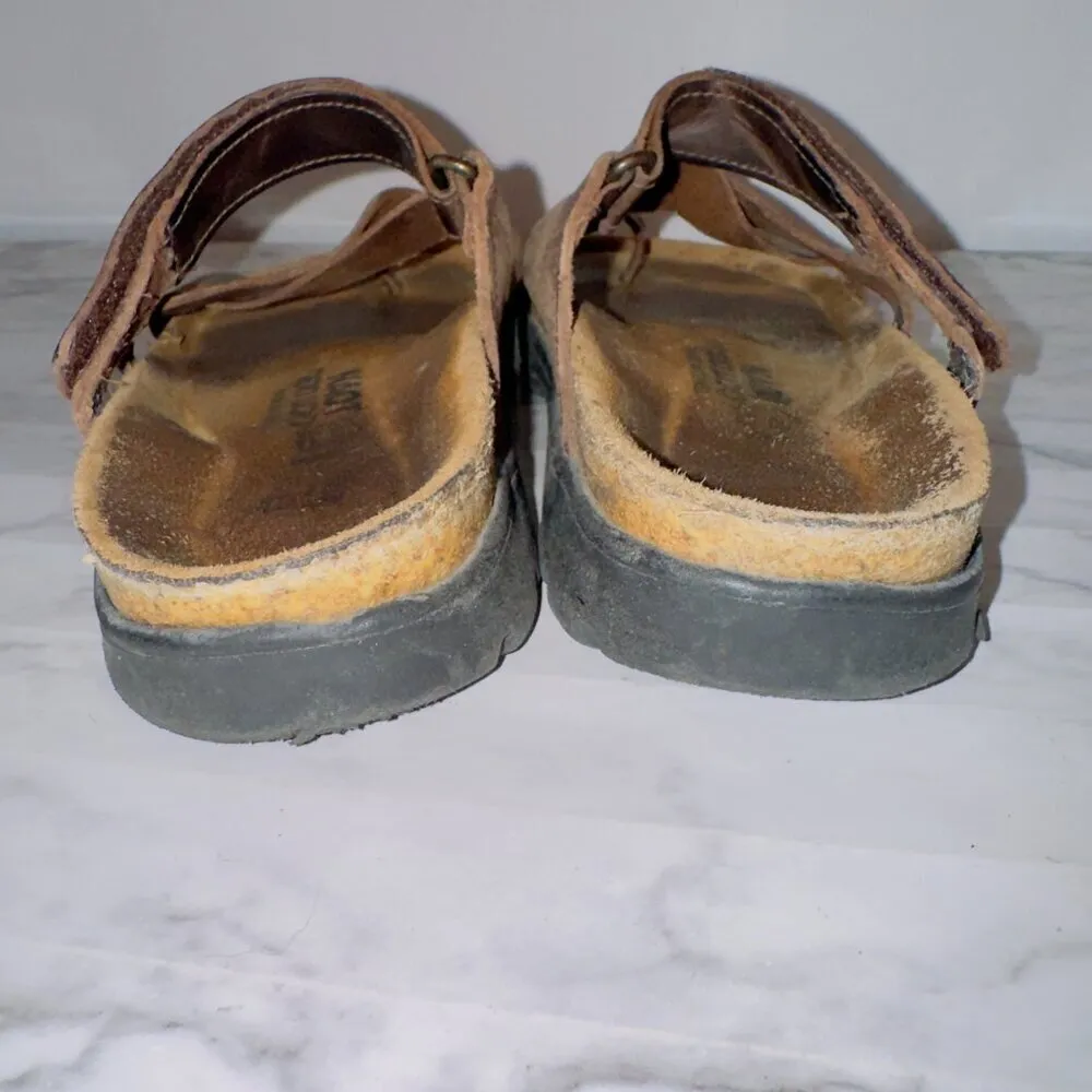 Naot Women's Brown Leather Strappy Toe Loop Slip On Slide Sandals size EUR 35 - Image 6