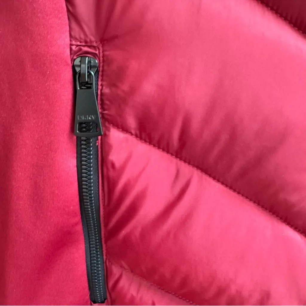 DKNY Women's Red puffer Jacket. Size S. Stretch sides and arms for comfort. Hood - Image 4