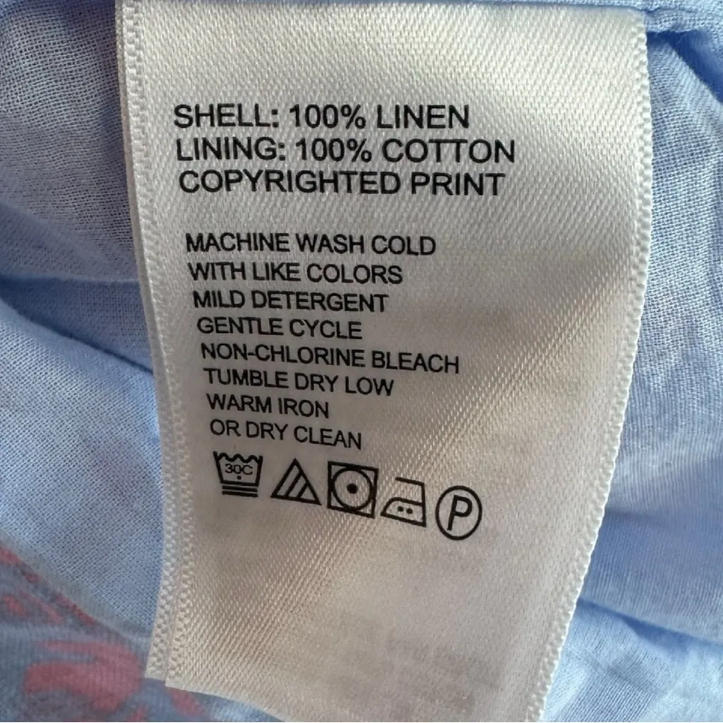 Tommy Bahama 100% Linen Palm Print Dress Size XS - Image 6