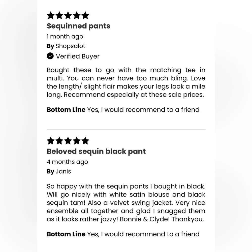 Crystal Kobe Stretch Sequin Pants, Size XS New with Tag Retail $179 Black - Image 9